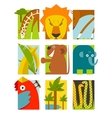 flat african animals symbols set vector image