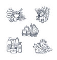 hand drawn spa elements piles set vector image