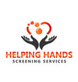 helping hands logo design with heart vector image