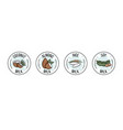set labels with coconut almond rice and soy vector image