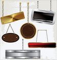 signs and labels on gold silver chain vector image vector image