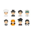 colorful avatar with variety profession set vector image