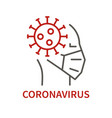 coronavirus symbol in human head vector image vector image