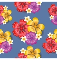 tropical flowers seamless pattern background vector image vector image