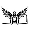 angel of death with a scythe vector image vector image