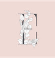 blooming floral elegant e monogram and logo vector image vector image