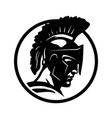 round spartan warrior logo emblem vector image vector image