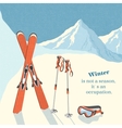 ski winter mountain landscape background vector image