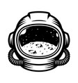 astronaut helmet with a reflection of moon vector image vector image