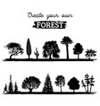 different trees silhouettes create your vector image