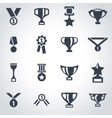 black trophy and awards icon set vector image