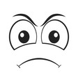 cartoon angry face expression vector image