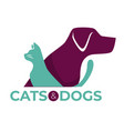 cats and dogs vet clinic pets shop or shelter vector image vector image