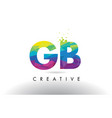 gb g b colorful letter origami triangles design vector image
