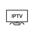 iptv line icon ip tv video channel box vector image