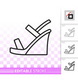 Women shoes simple black line icon vector image Women shoes simple black line icon