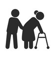 help to disabled people black icon care vector image vector image