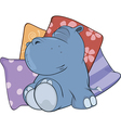 little hippopotamus cartoon vector image