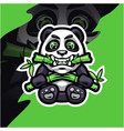 panda esport mascot logo design vector image