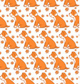 seamless pattern with little dog home pet cute vector image vector image