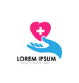 heart care logo design template vector image