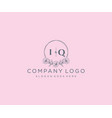 initial iq letters floral frames unique vector image vector image