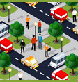 isometric street crossroads 3d vector image