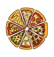 pizza sketch for your design vector image