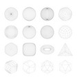 wireframe mesh objects network line hud design vector image vector image