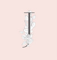 blooming floral elegant j monogram and logo vector image vector image
