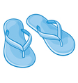 blue flip flops vector image vector image