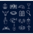 christianity icons set outline vector image vector image