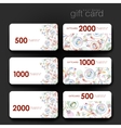 gift coupon discount card template with floral vector image