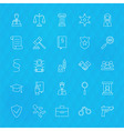 law and justice line icons set over polygonal vector image vector image