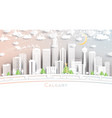 calgary canada city skyline in paper cut style vector image vector image