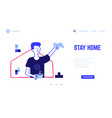 gaming landing page stay home virtual reality vector image