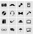 black hipster icon set vector image
