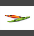 flat of two kayaks on the shore vector image