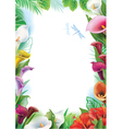 frame with tropical flowers vector image vector image