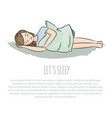 let sleep face girl health care medicine il vector image