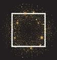 white frame with gold confetti vector image vector image