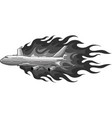 civil aircraft with flames vector image