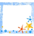colorful starfishes grunge print summer background vector image vector image