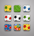 soccer icons collection vector image vector image