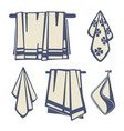 bathrooms textile towels icons of set vector image vector image