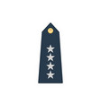 lieutenant general rank insignia isolated stripe vector image vector image