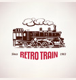 retro train vintage symbol emblem label vector image