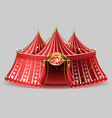 3d realistic circus tent with signboard vector image vector image