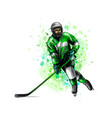 abstract hockey player from splash watercolors vector image vector image