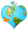 earth heart vector image